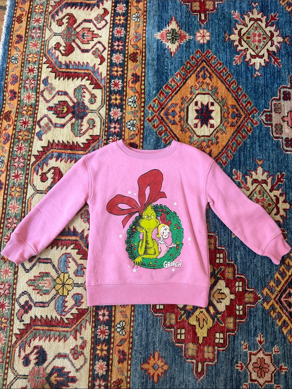 Carter's Pink Grinch Wreath Sweatshirt